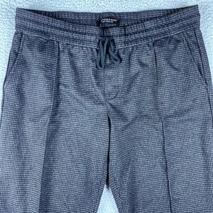 Liverpool Pants Womens XL Petite Houndstooth Pleated Elastic Waist Crop Trouser